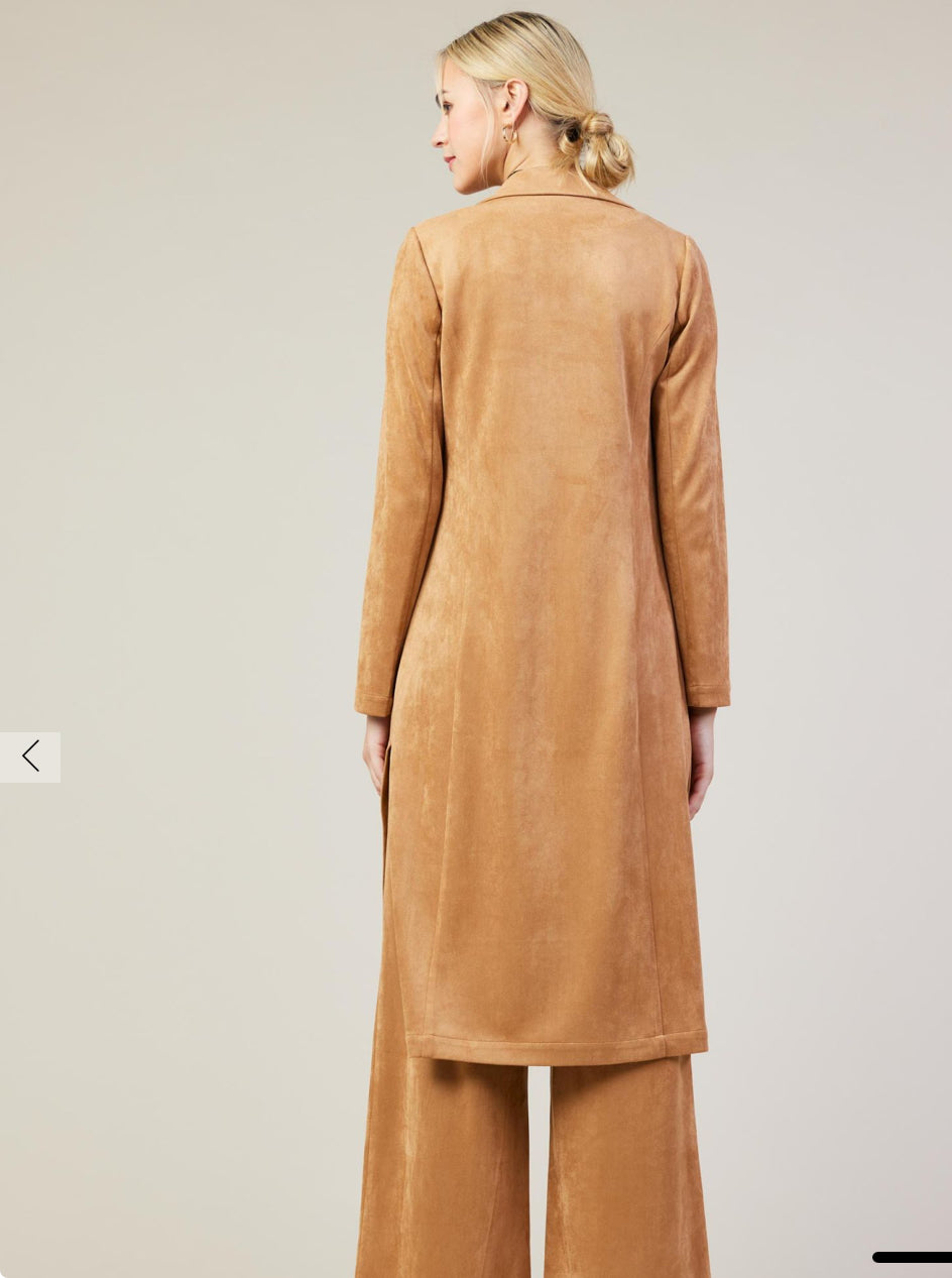 Faux Suede Duster