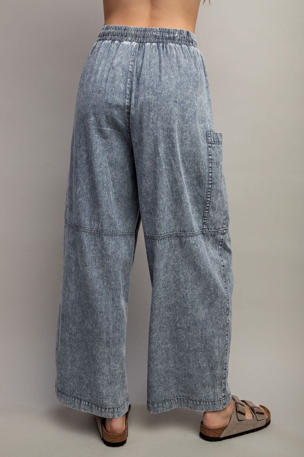 Pinstripe Washed Pants - Plus