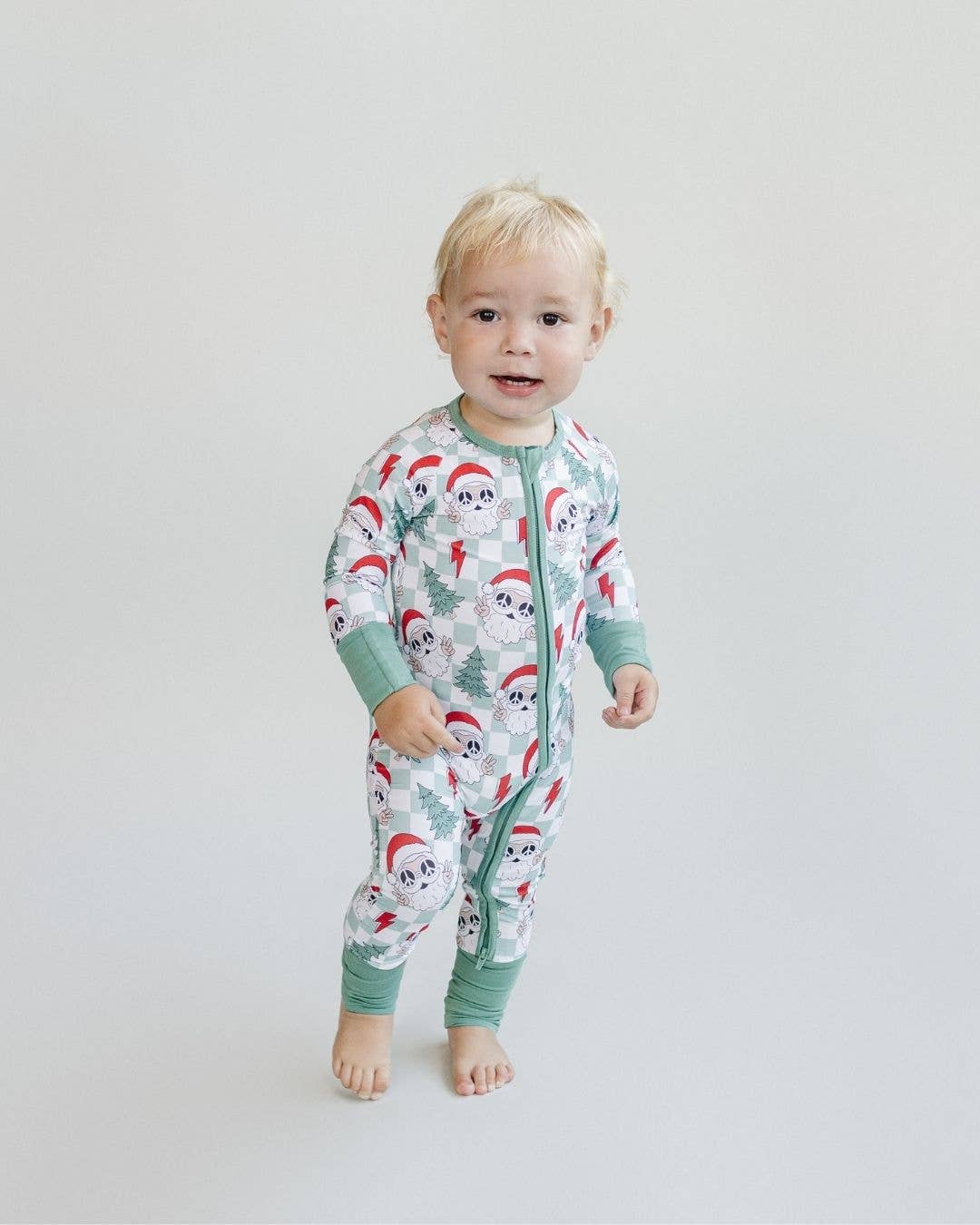 Checkered Peace Santa Bamboo Jammies