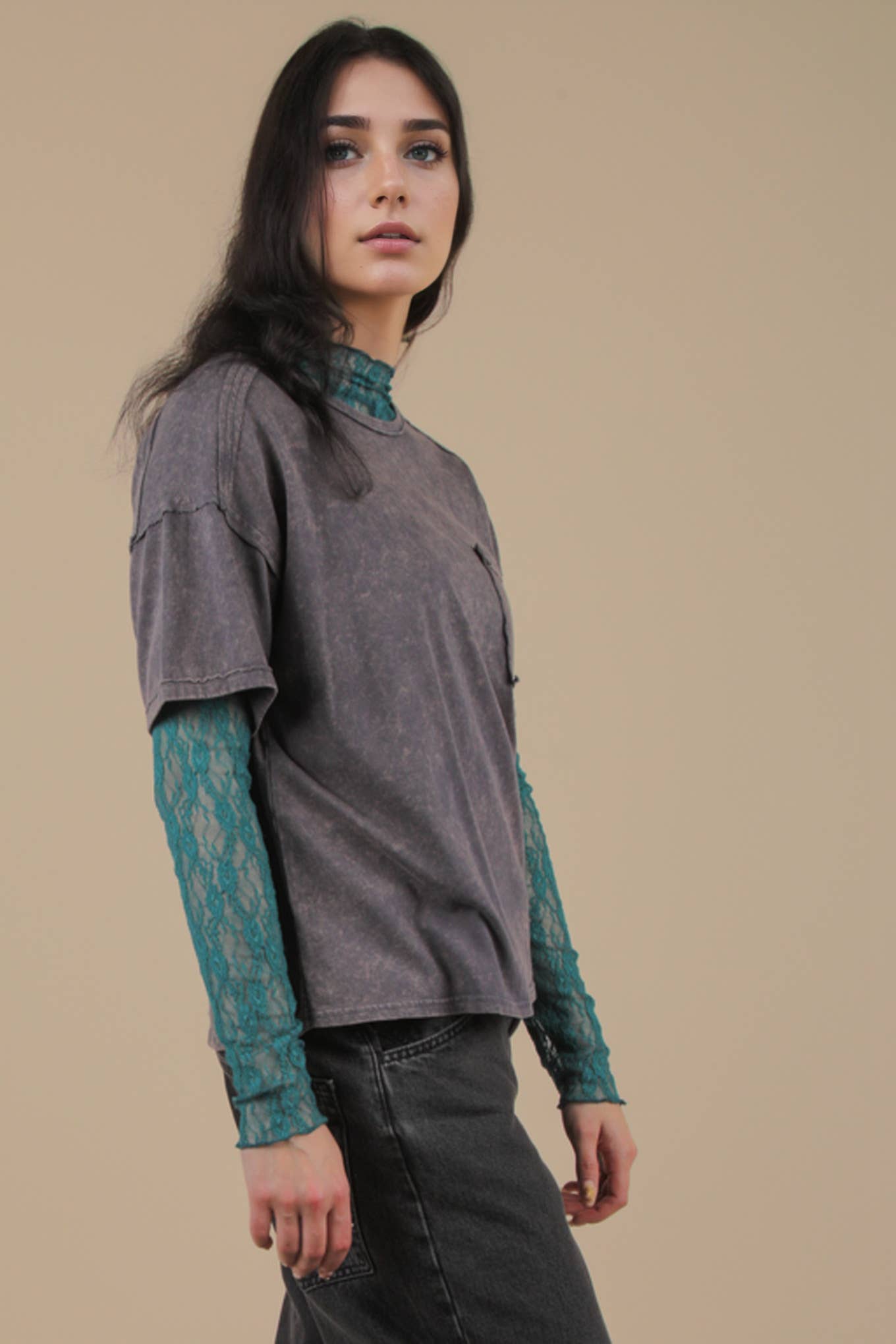 Mineral Washed Knit Pocket Tee