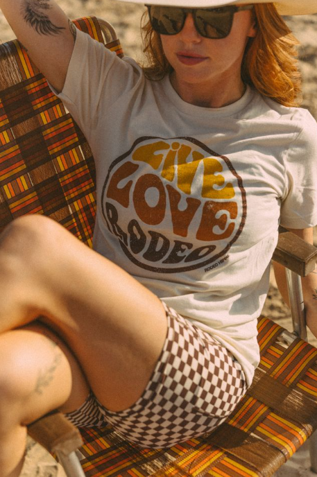 Brown Checkered Biker Shorts