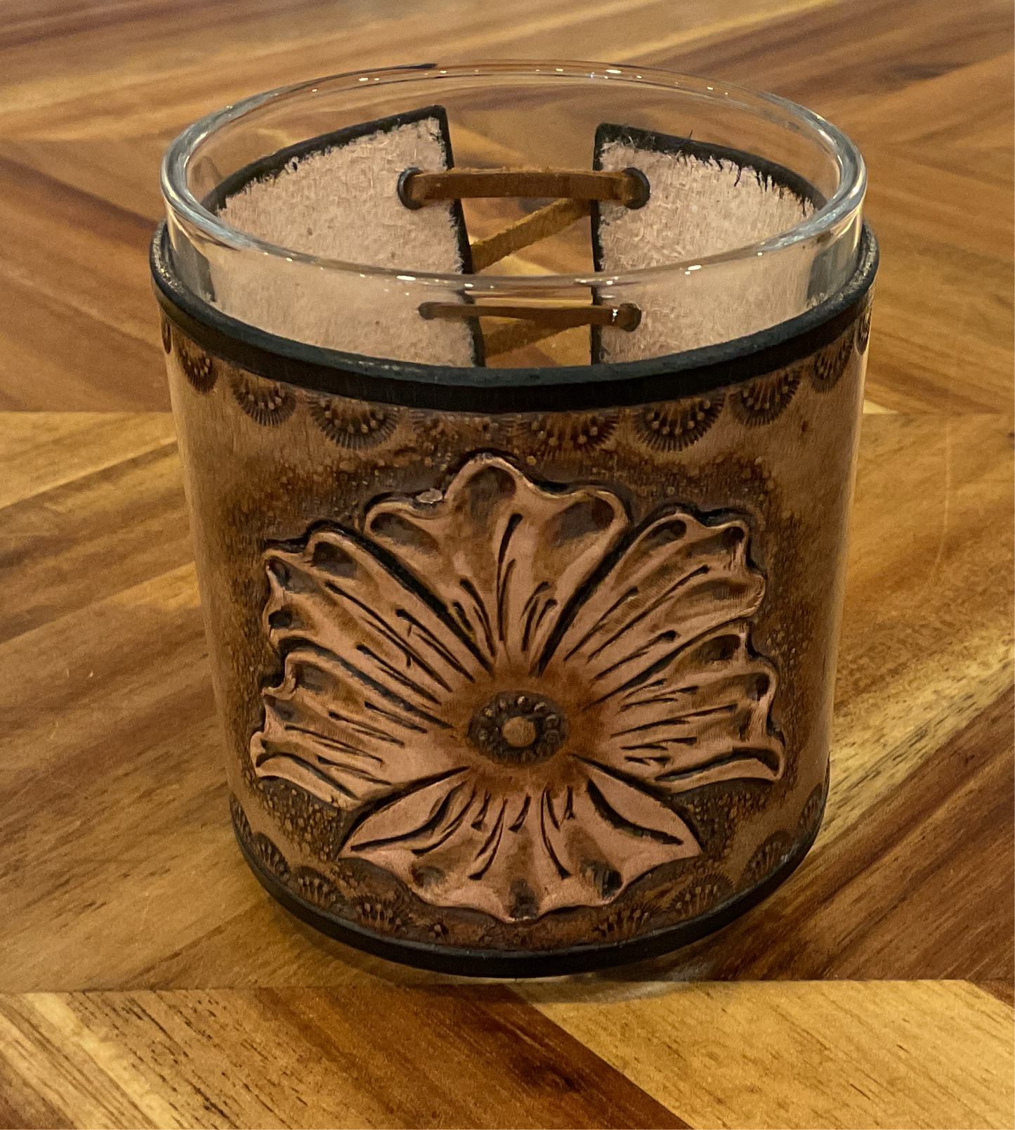 Leather Wrapped Bourbon Glasses
