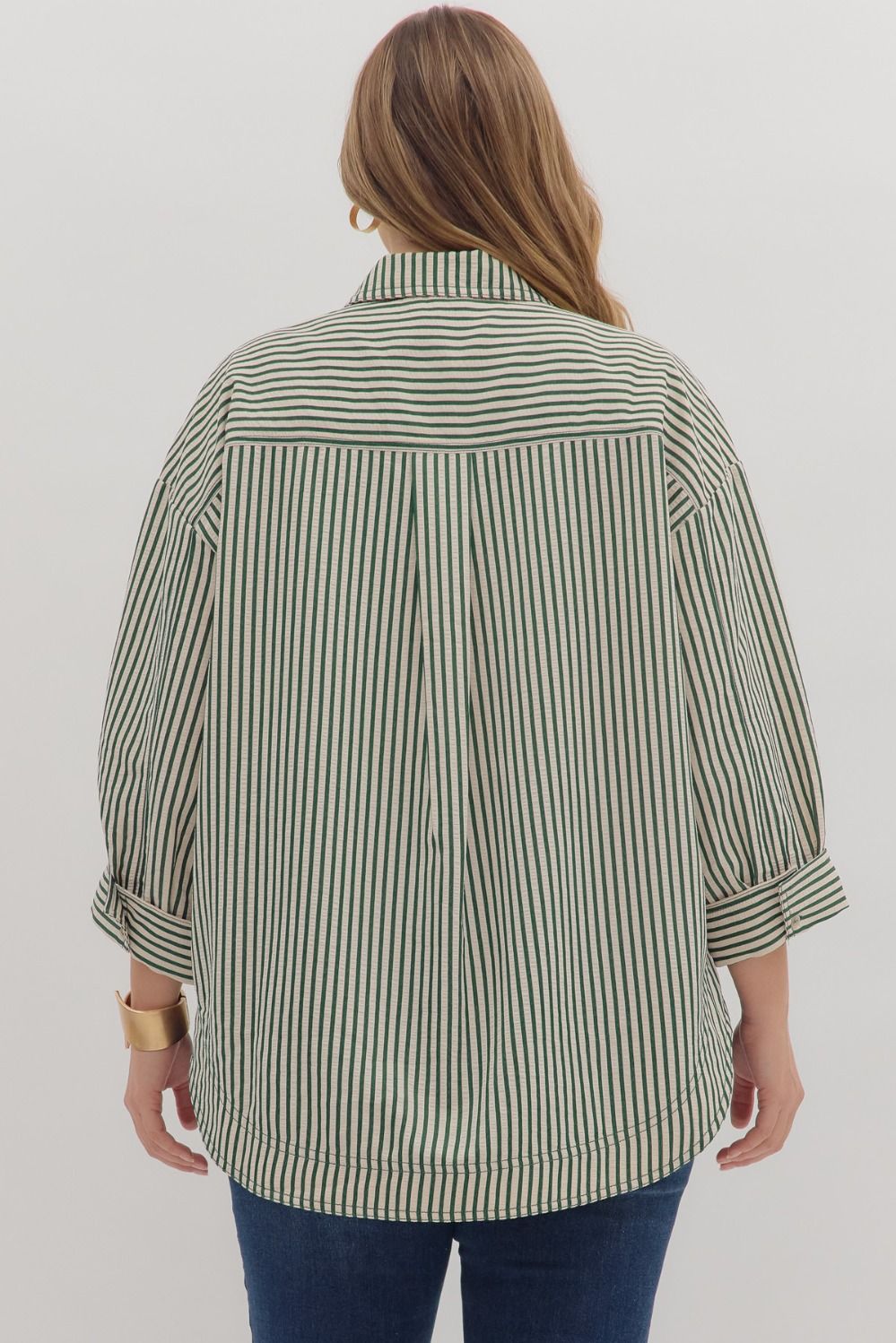 Striped Textured Top - Plus - FINAL SALE