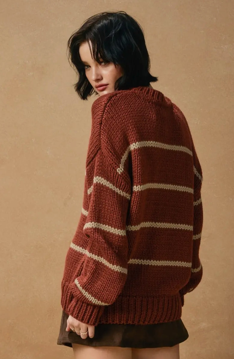 Cozy Striped Crewneck Sweater