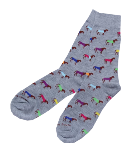 Multi Color Horses Socks - Kentucky Derby