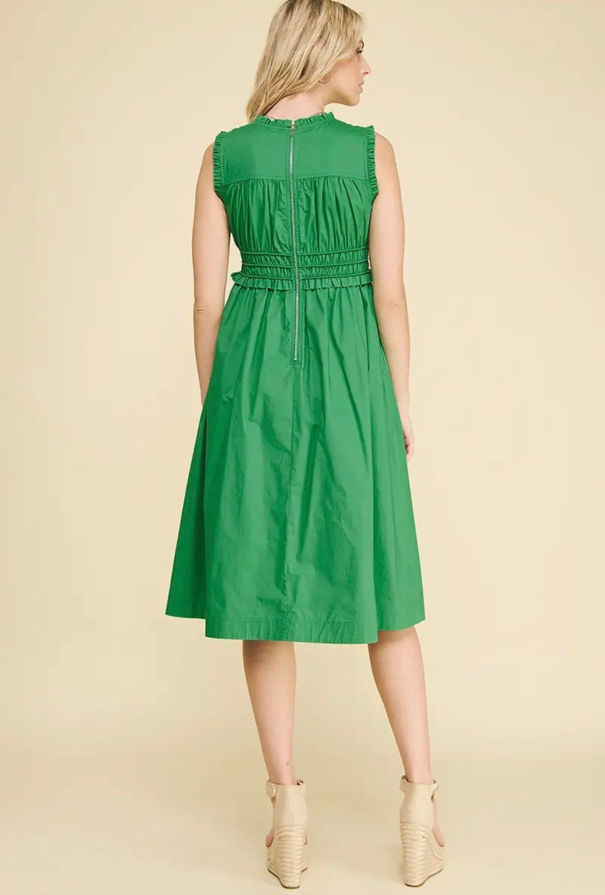 Smocked Kelly Green Midi
