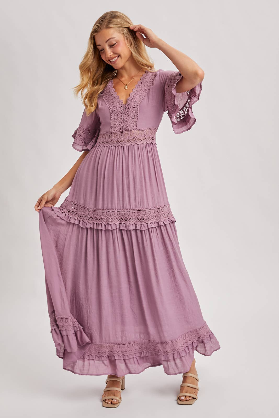 Olive Dreams Lace Maxi
