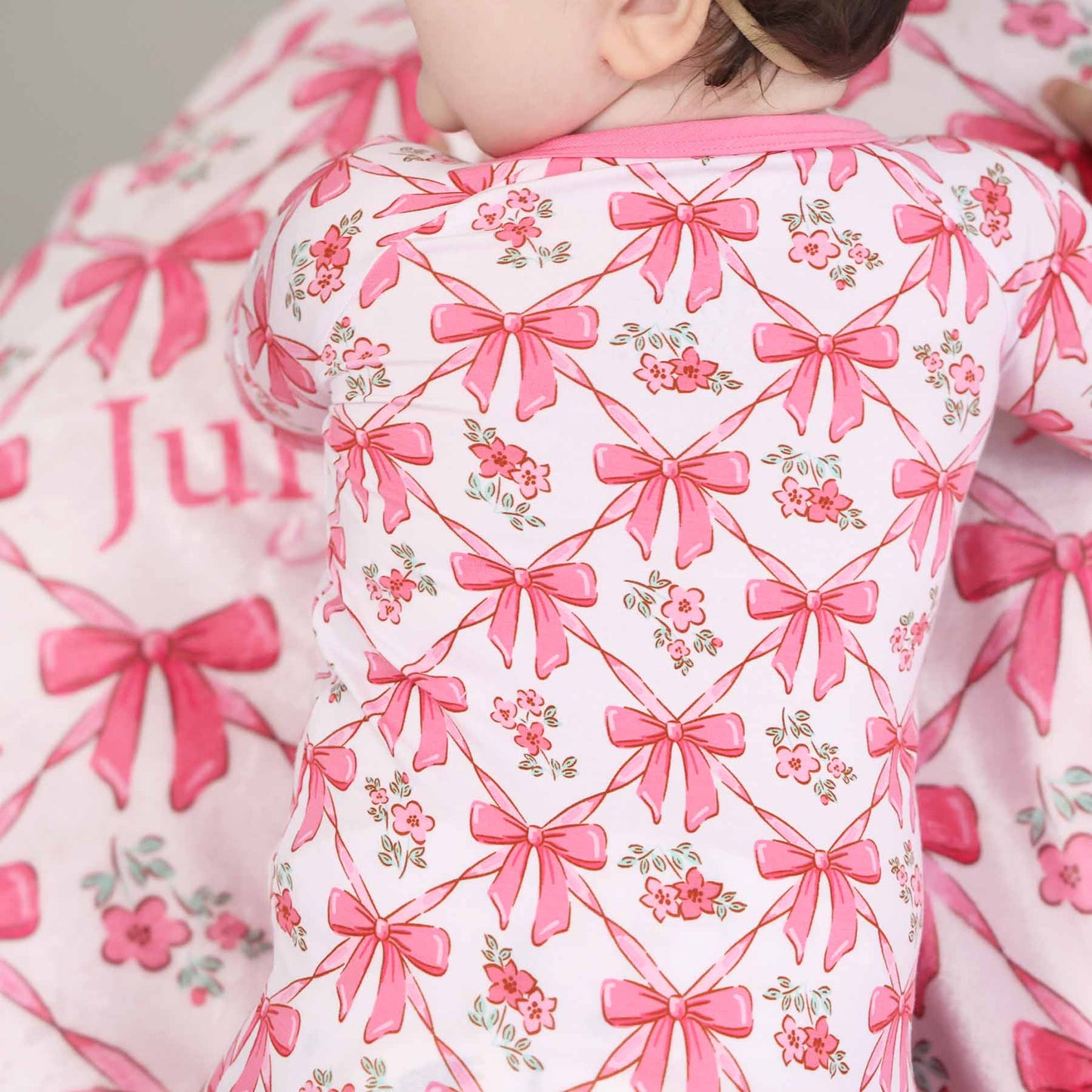 Bow Besties Bamboo Zip Romper