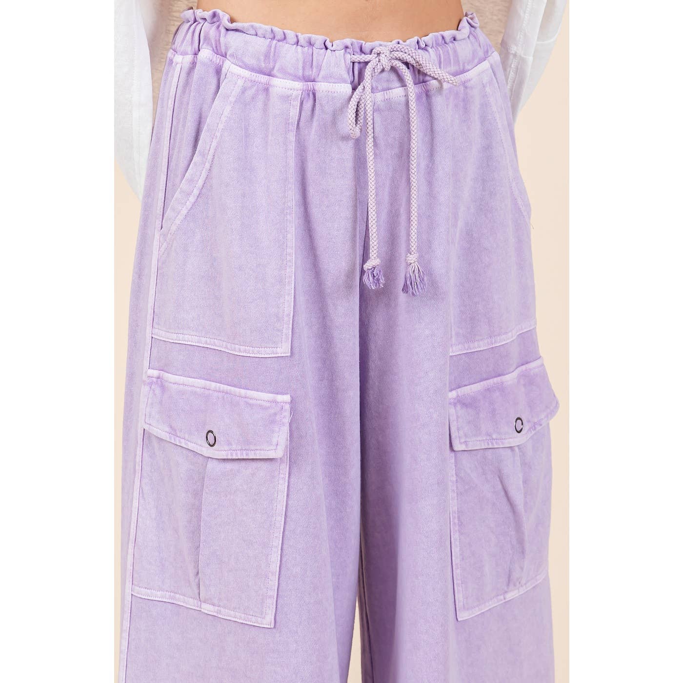 French Terry Knit Cargo Pants