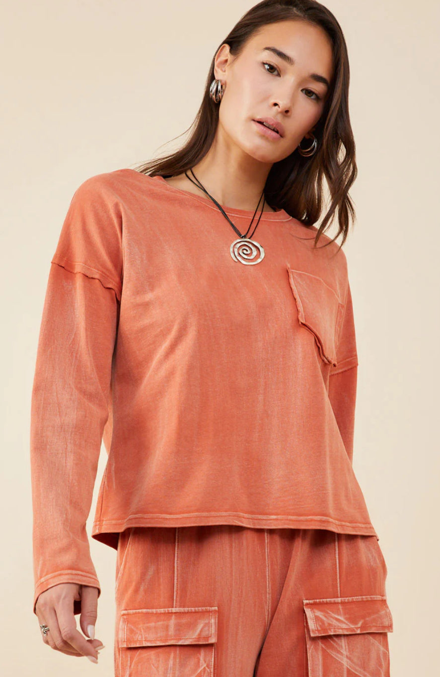 Rust Pocket Knit Tee