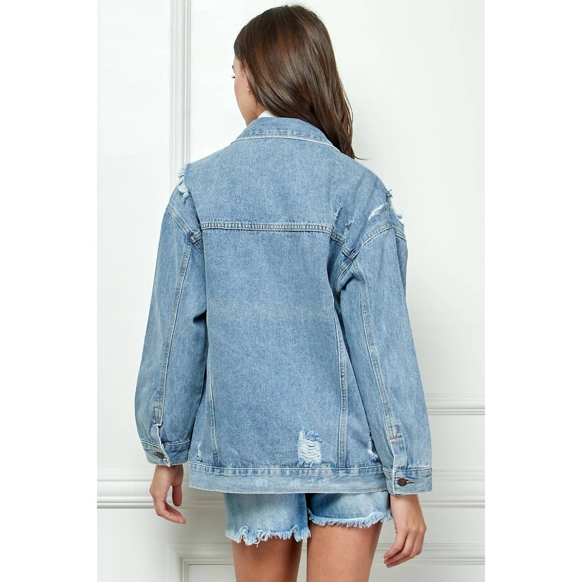 Distressed Classic Denim Jacket
