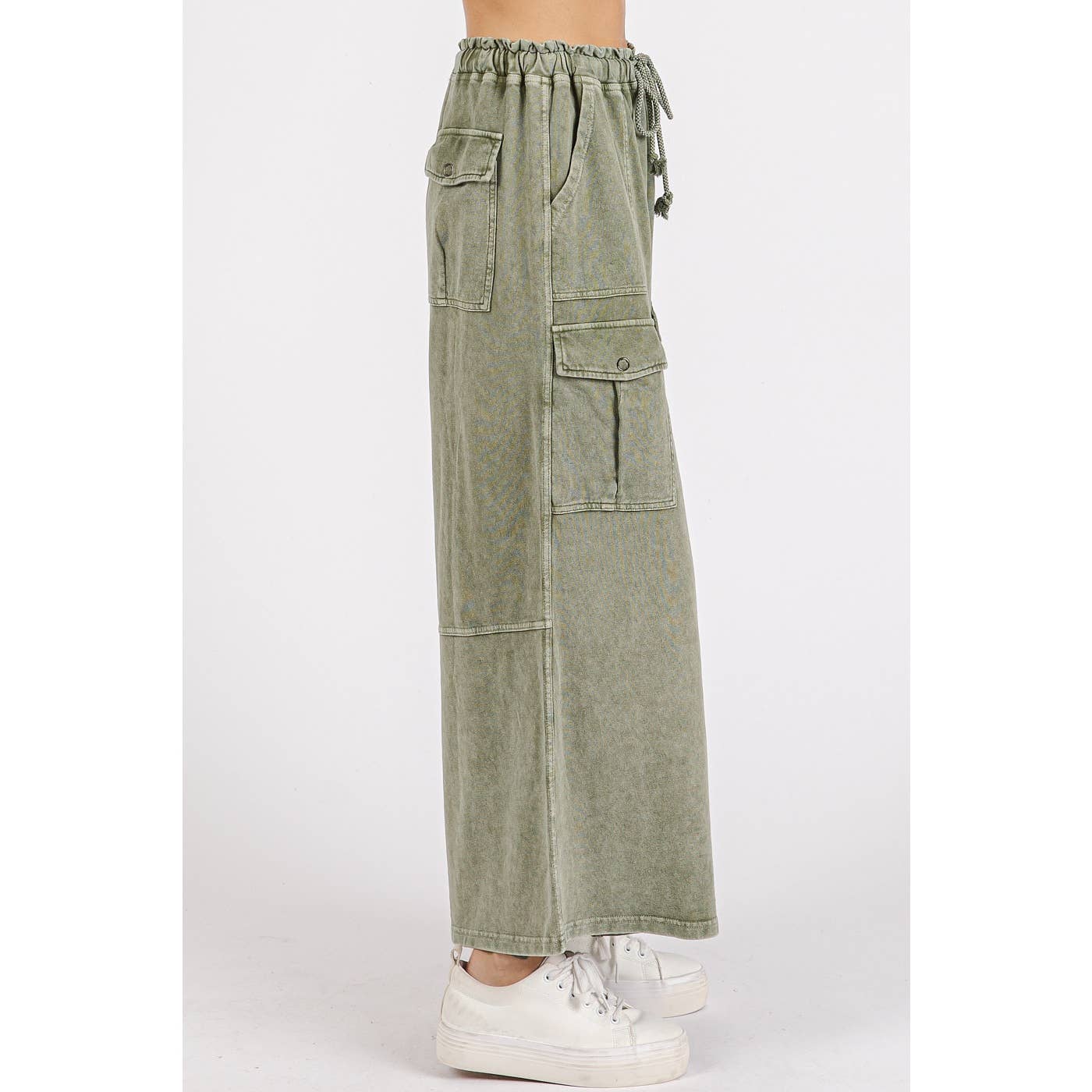 French Terry Knit Cargo Pants
