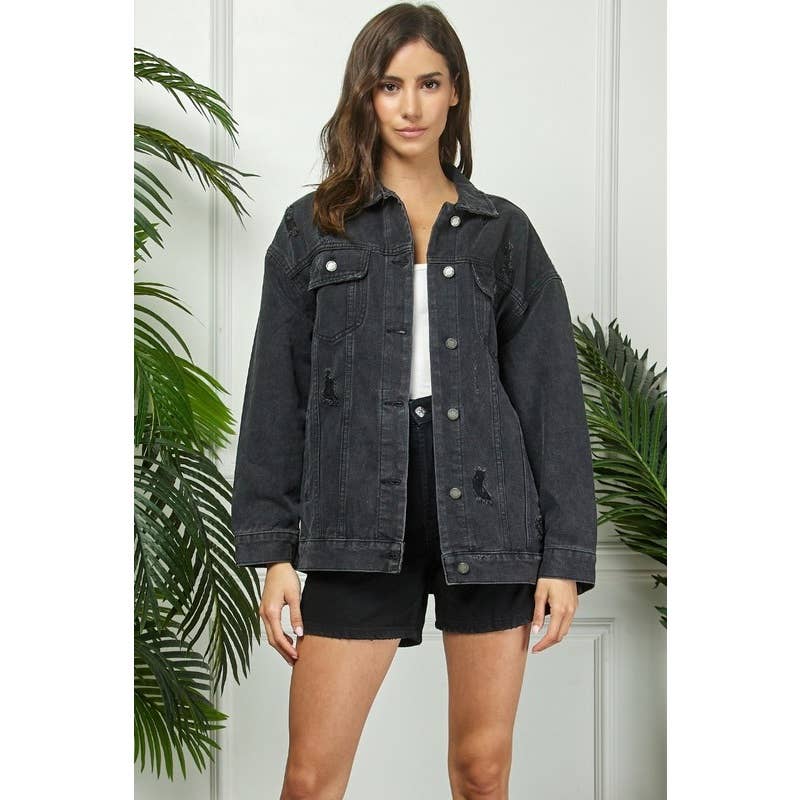Distressed Classic Denim Jacket