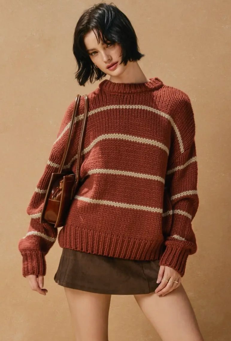 Cozy Striped Crewneck Sweater