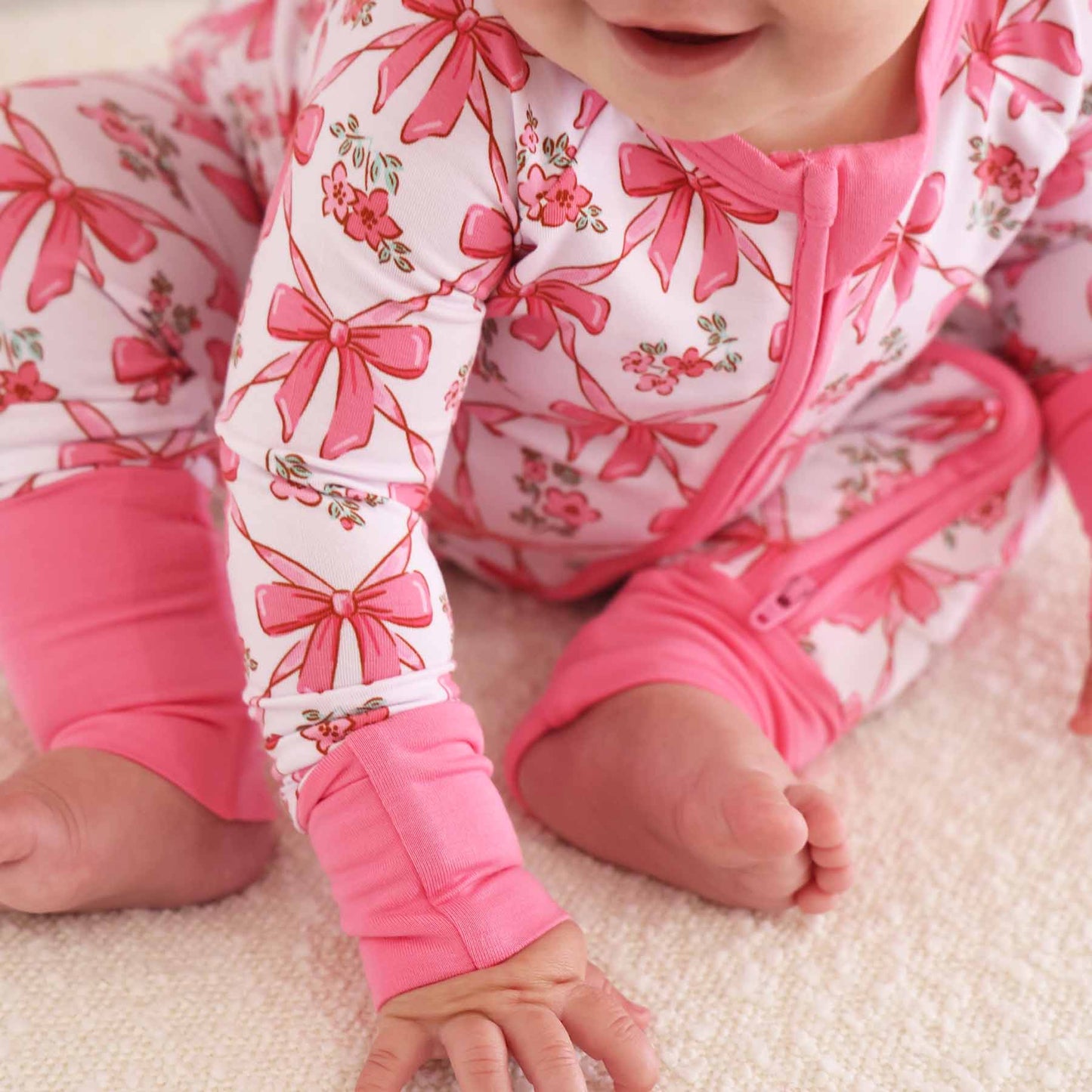 Bow Besties Bamboo Zip Romper