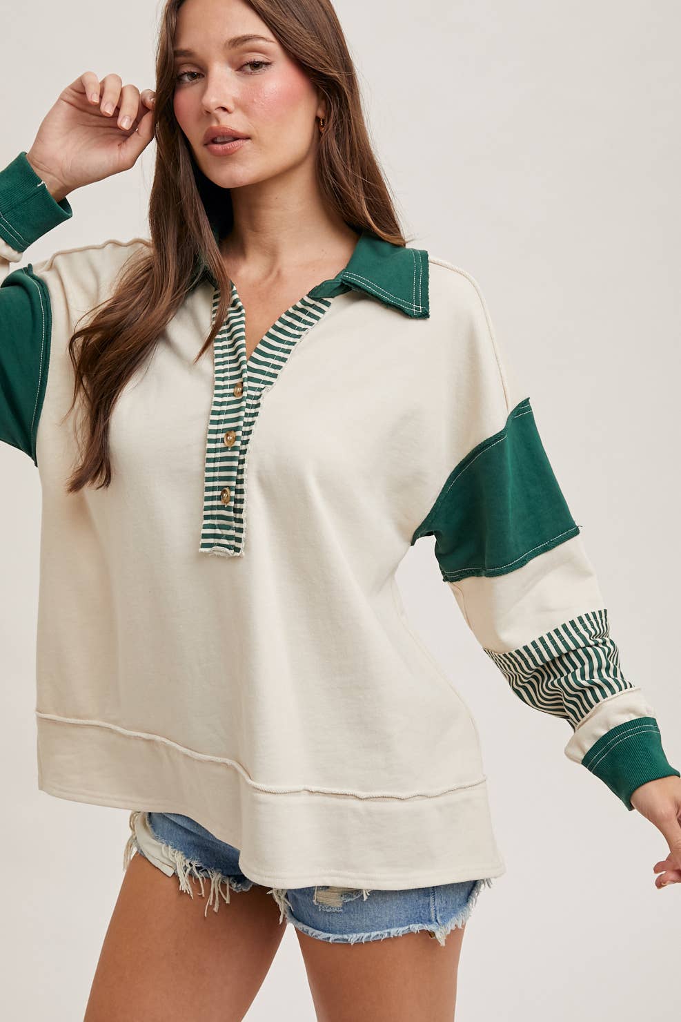 Pumpkin Spice Collar Knit Top