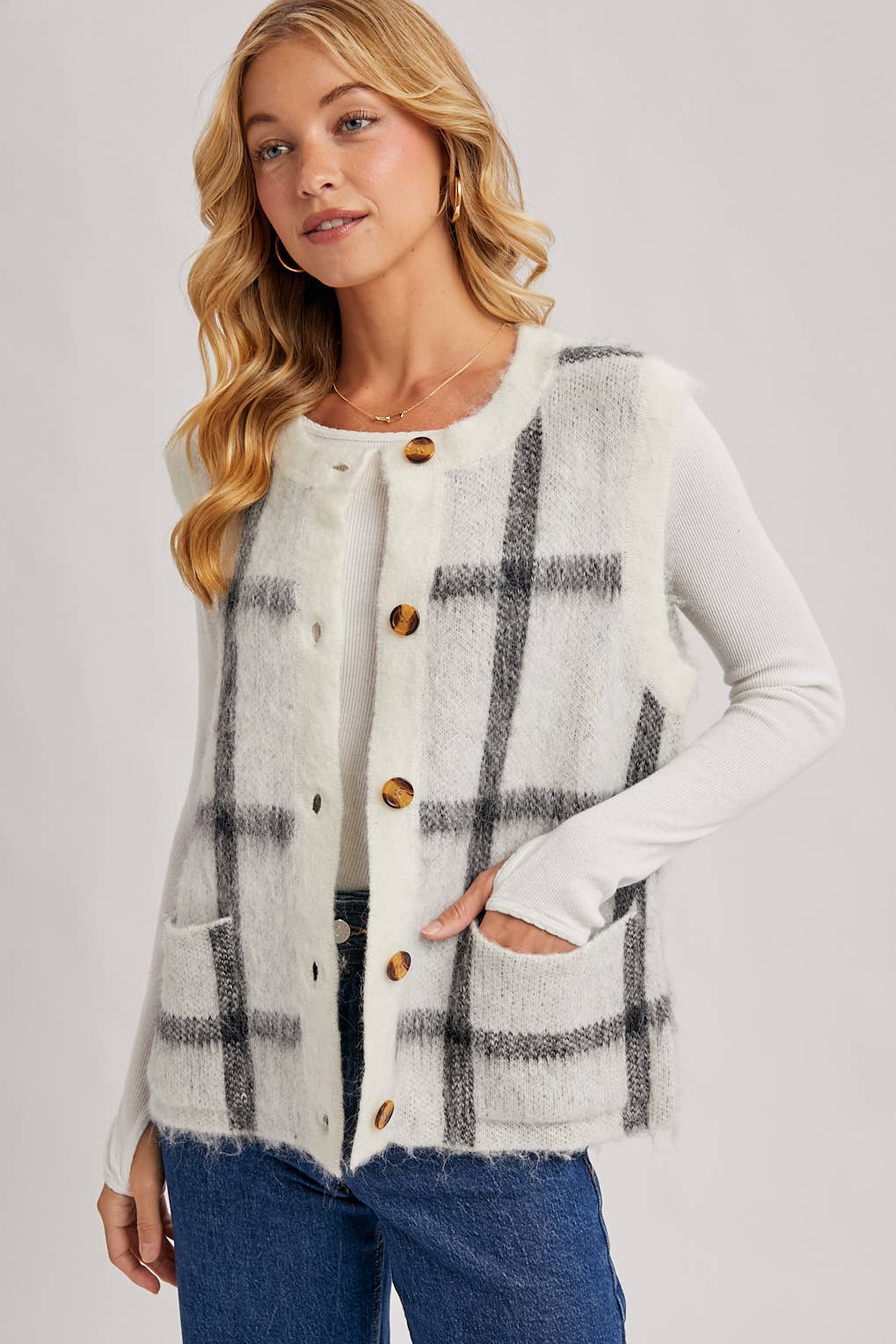 Fall In Love Fuzzy Knit Vest