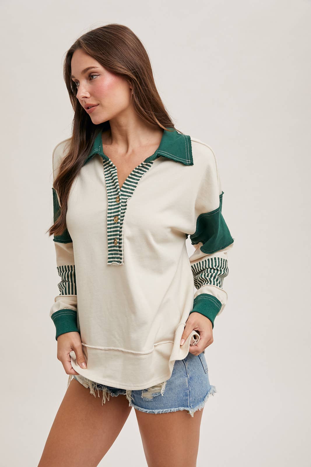 Pumpkin Spice Collar Knit Top