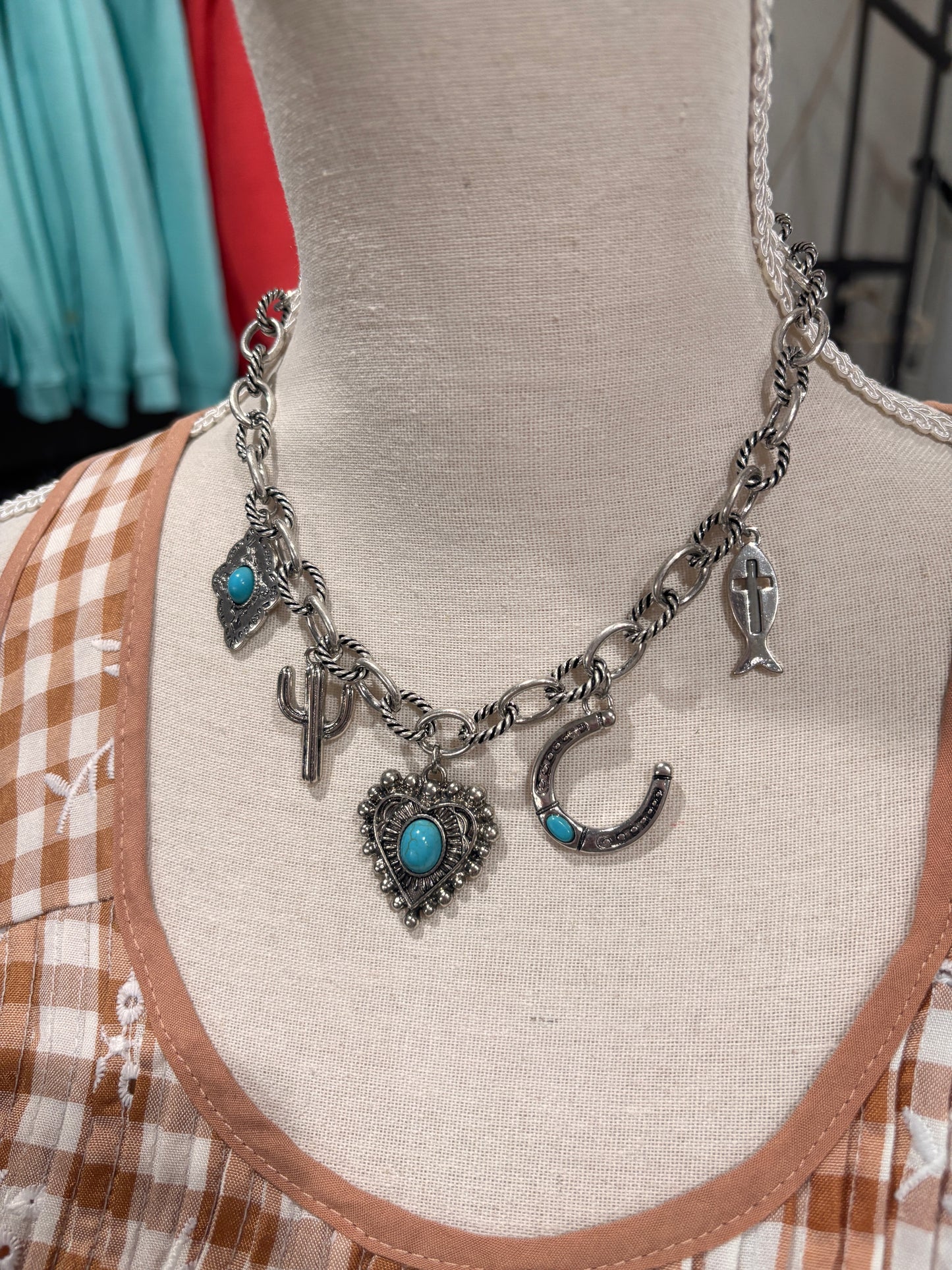 Western Heart Charm Necklace
