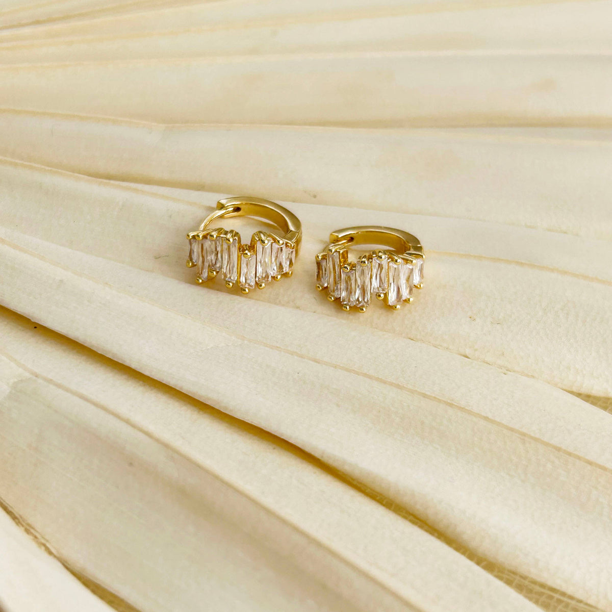 Dainty Gold Crystal Huggies