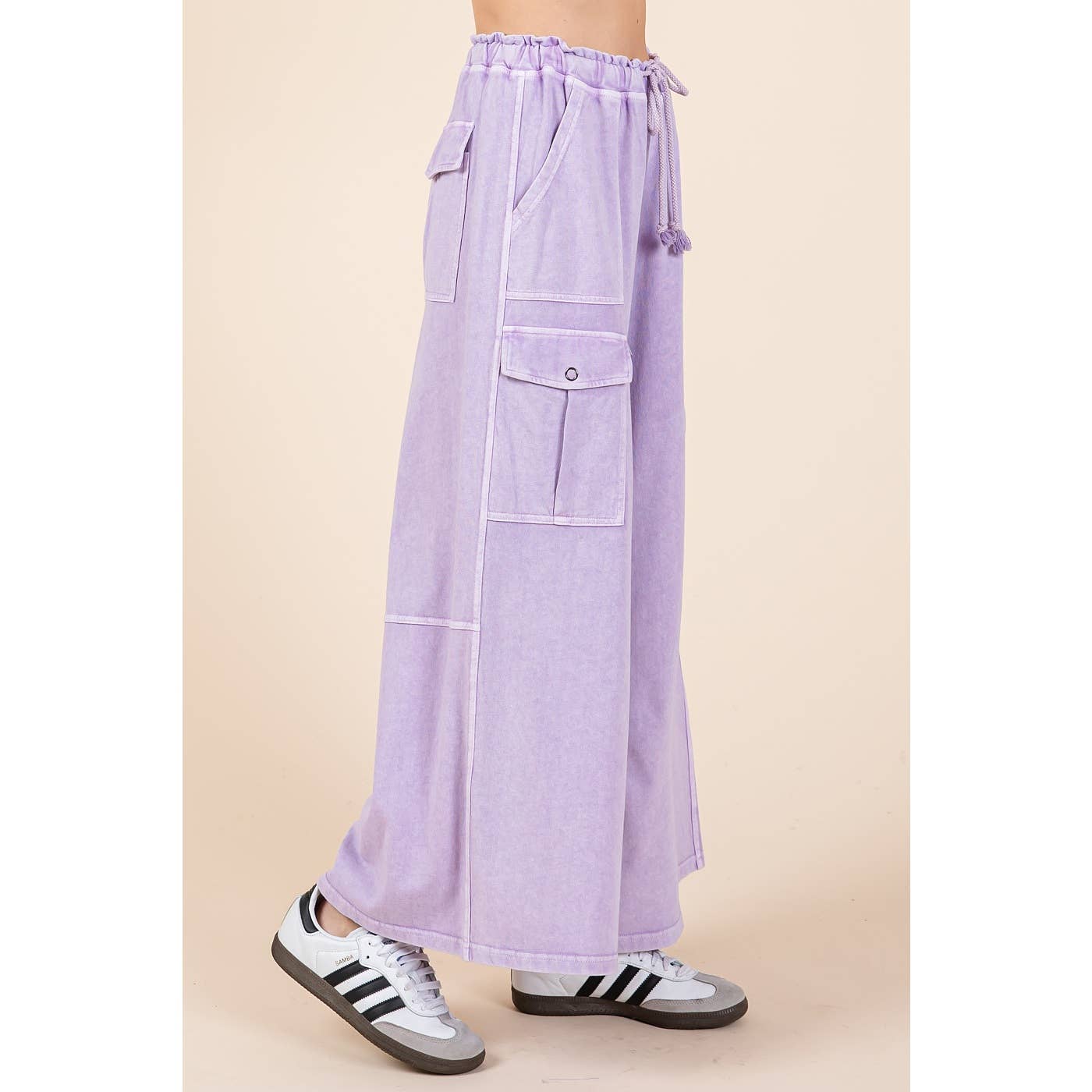 French Terry Knit Cargo Pants