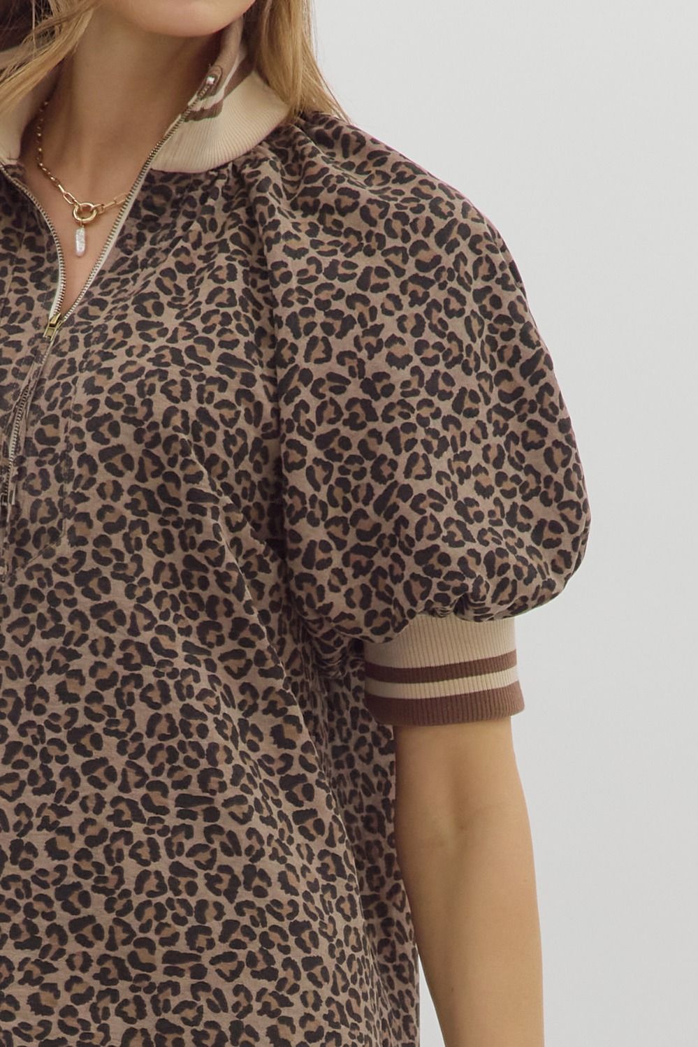 Mocha Leopard Top - Plus