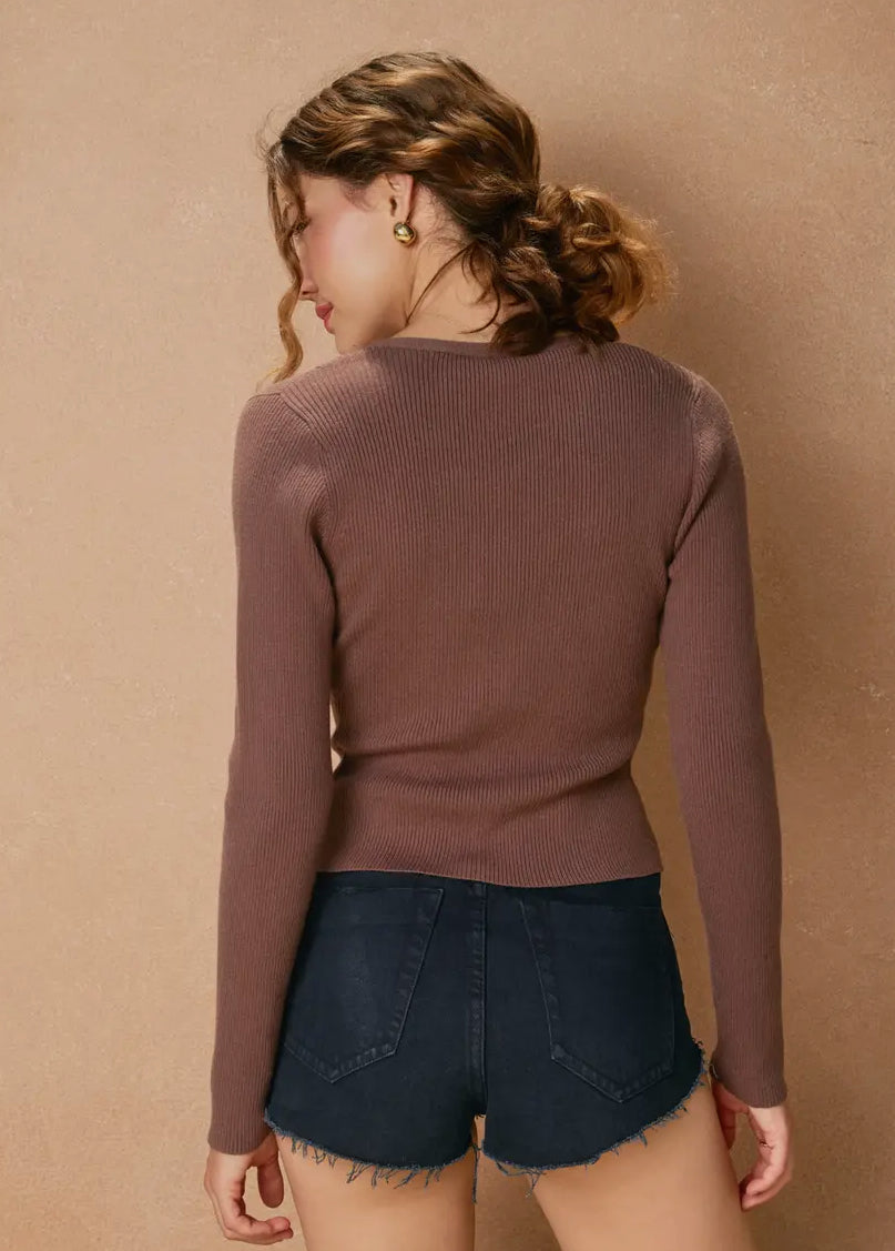 Chateau Laced Ribbed Top