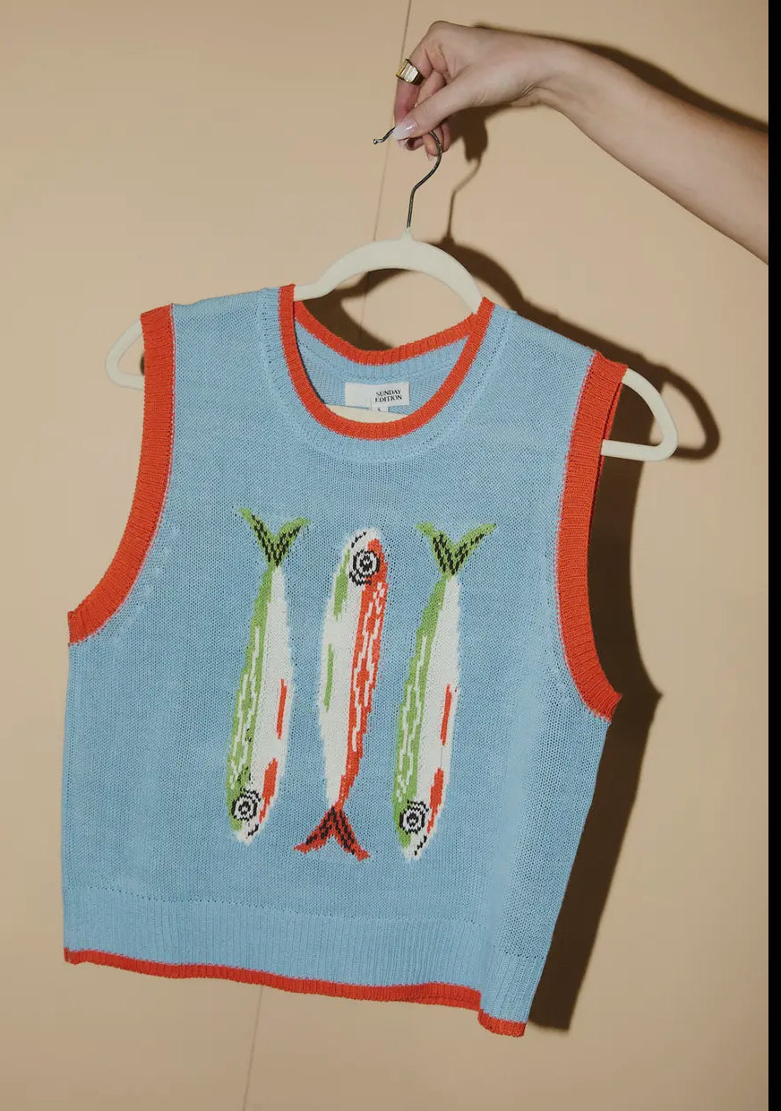 Total Catch Fish Graphic Sweater Top