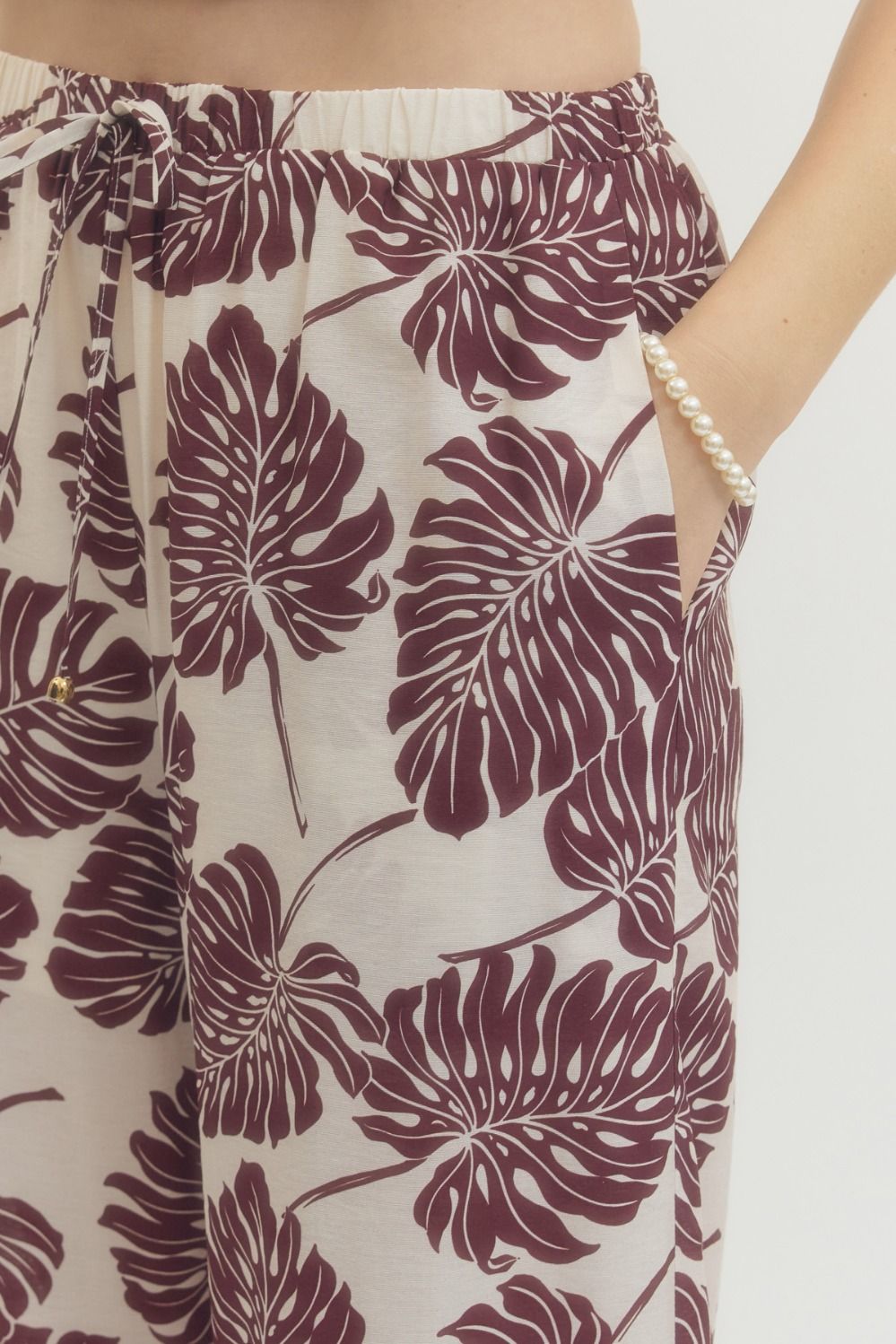 Botanical Ruffle Hem Pants
