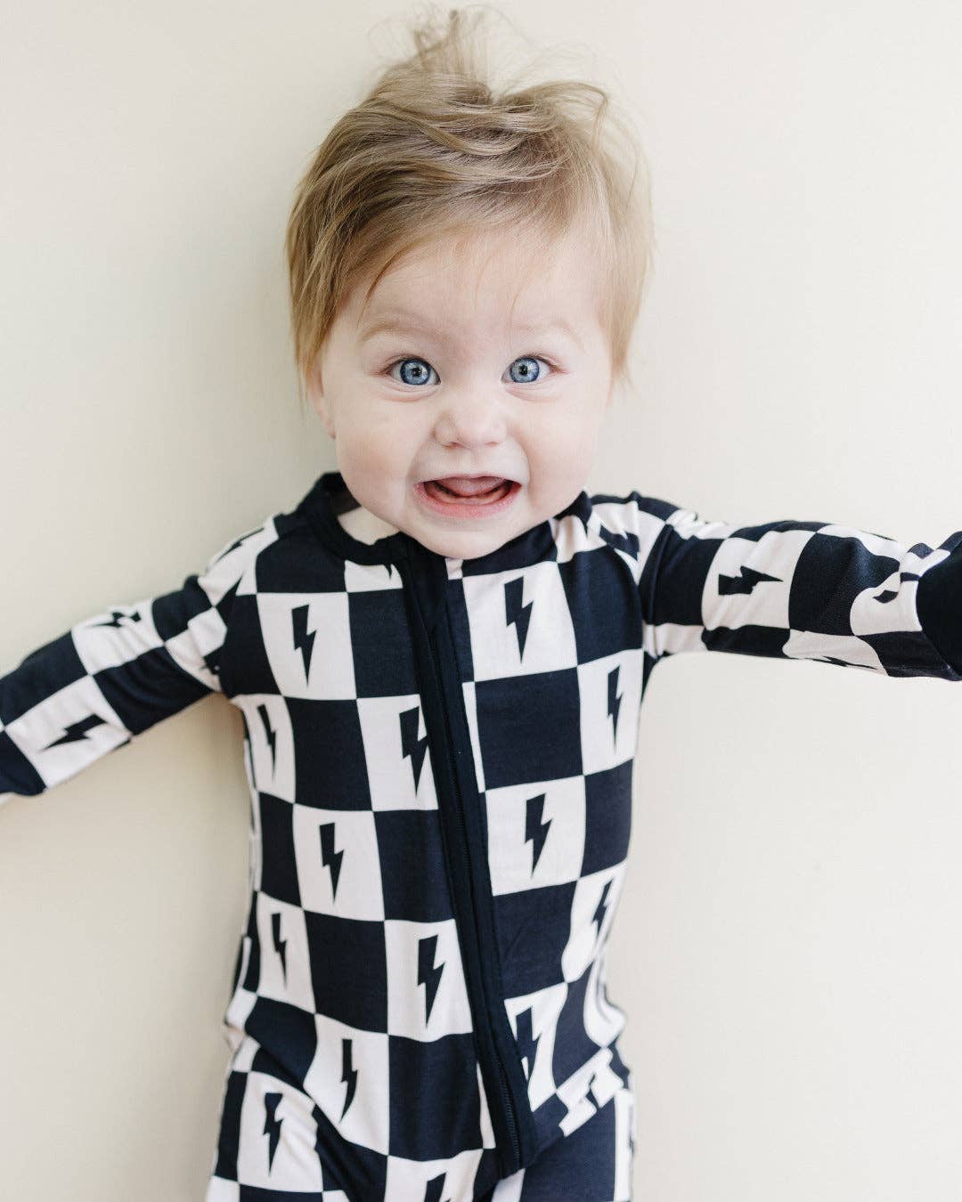 Checks & Bolts Bamboo Zip Romper