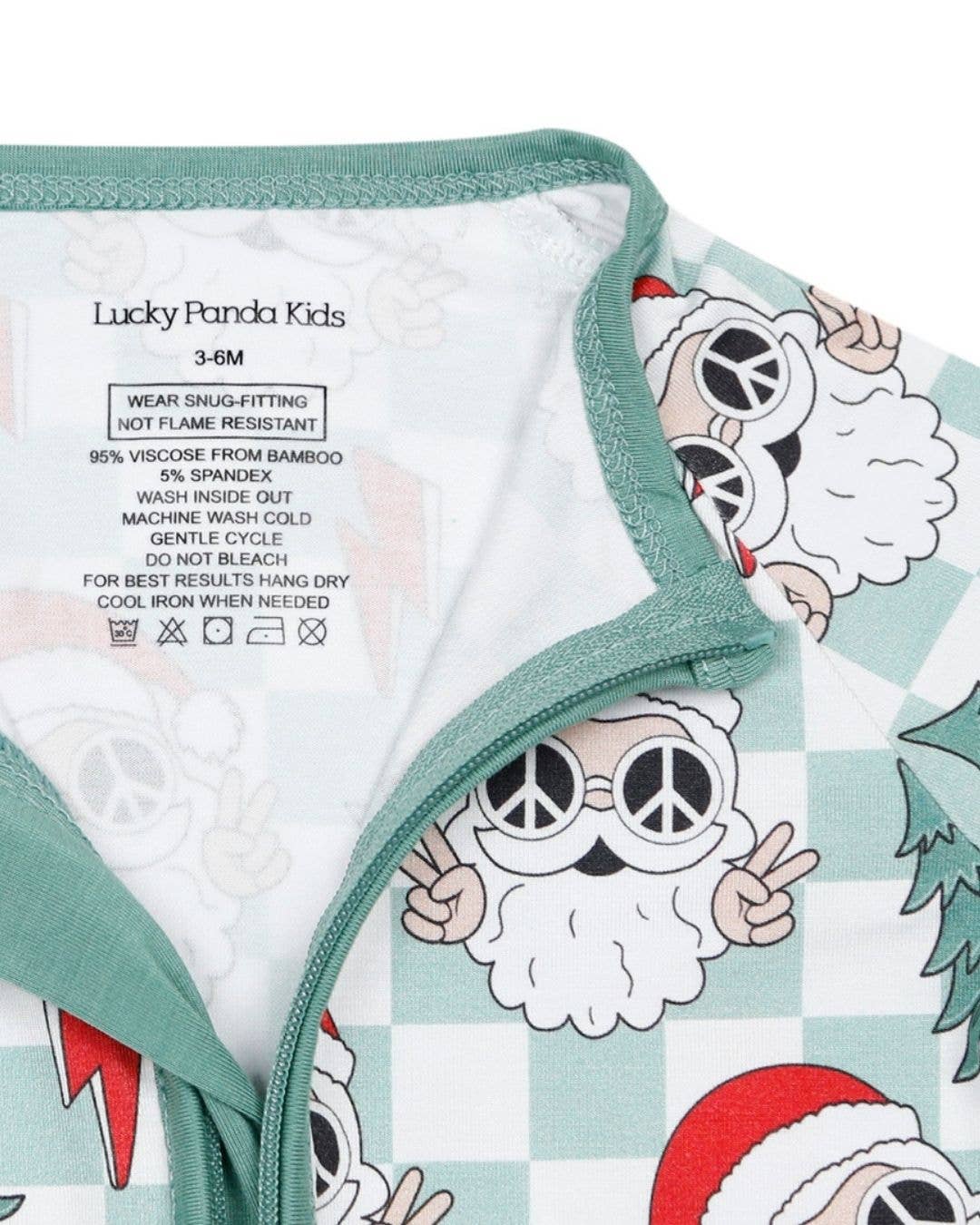 Checkered Peace Santa Bamboo Jammies