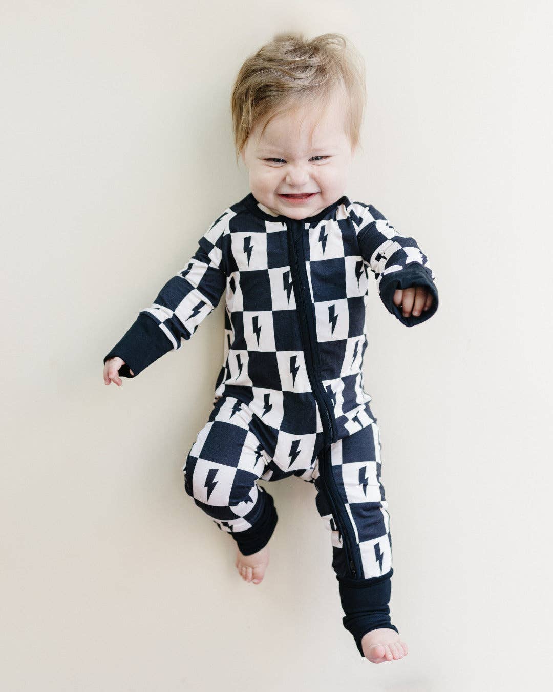 Checks & Bolts Bamboo Zip Romper