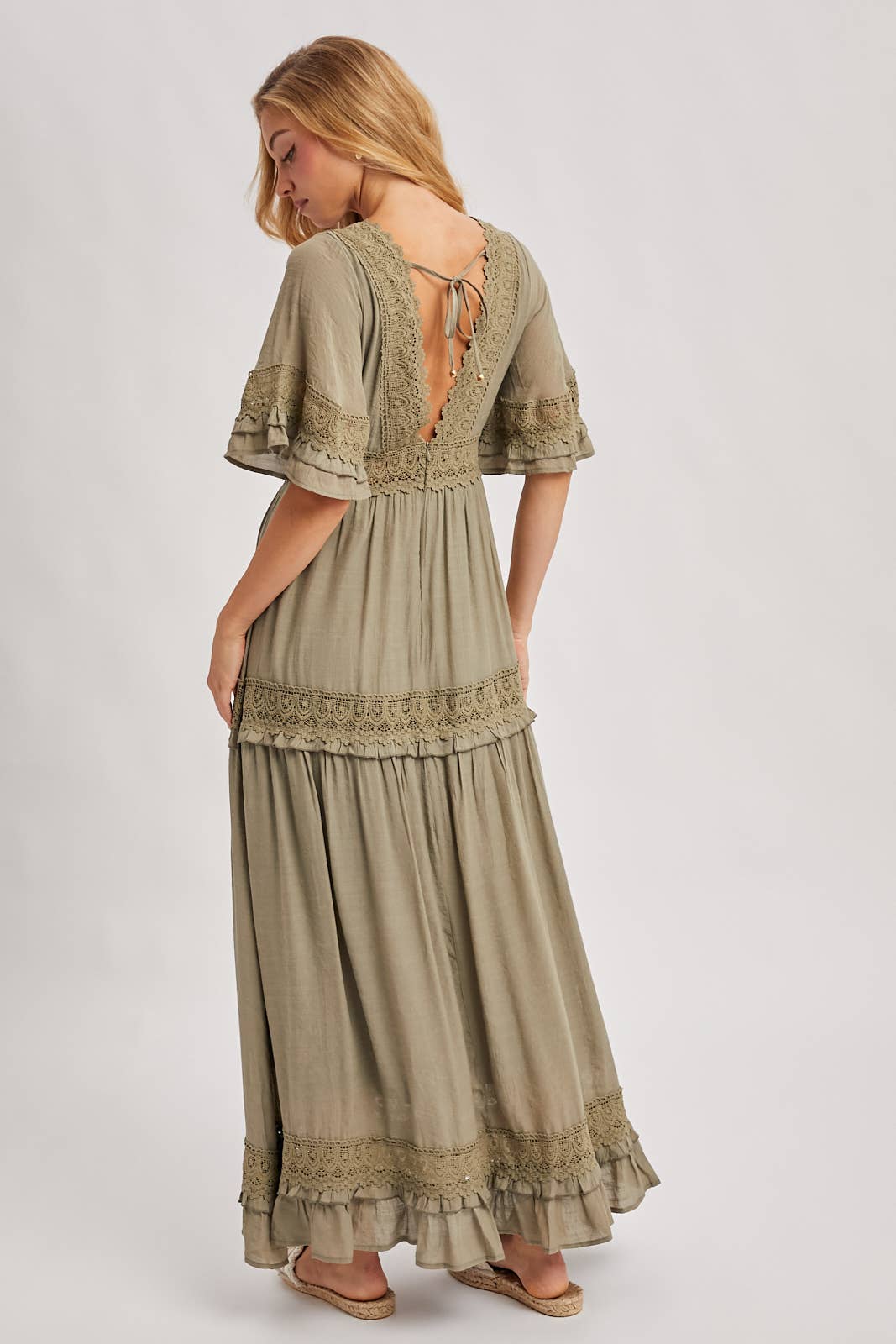 Olive Dreams Lace Maxi