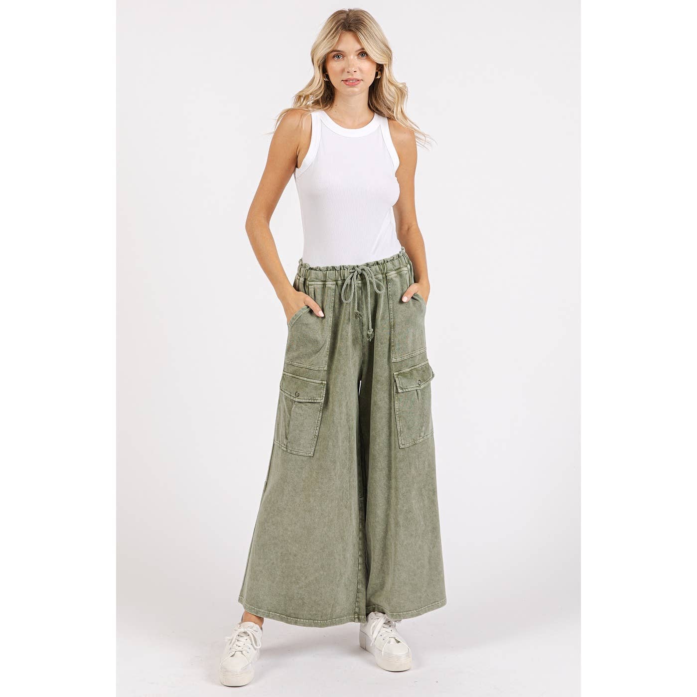 French Terry Knit Cargo Pants