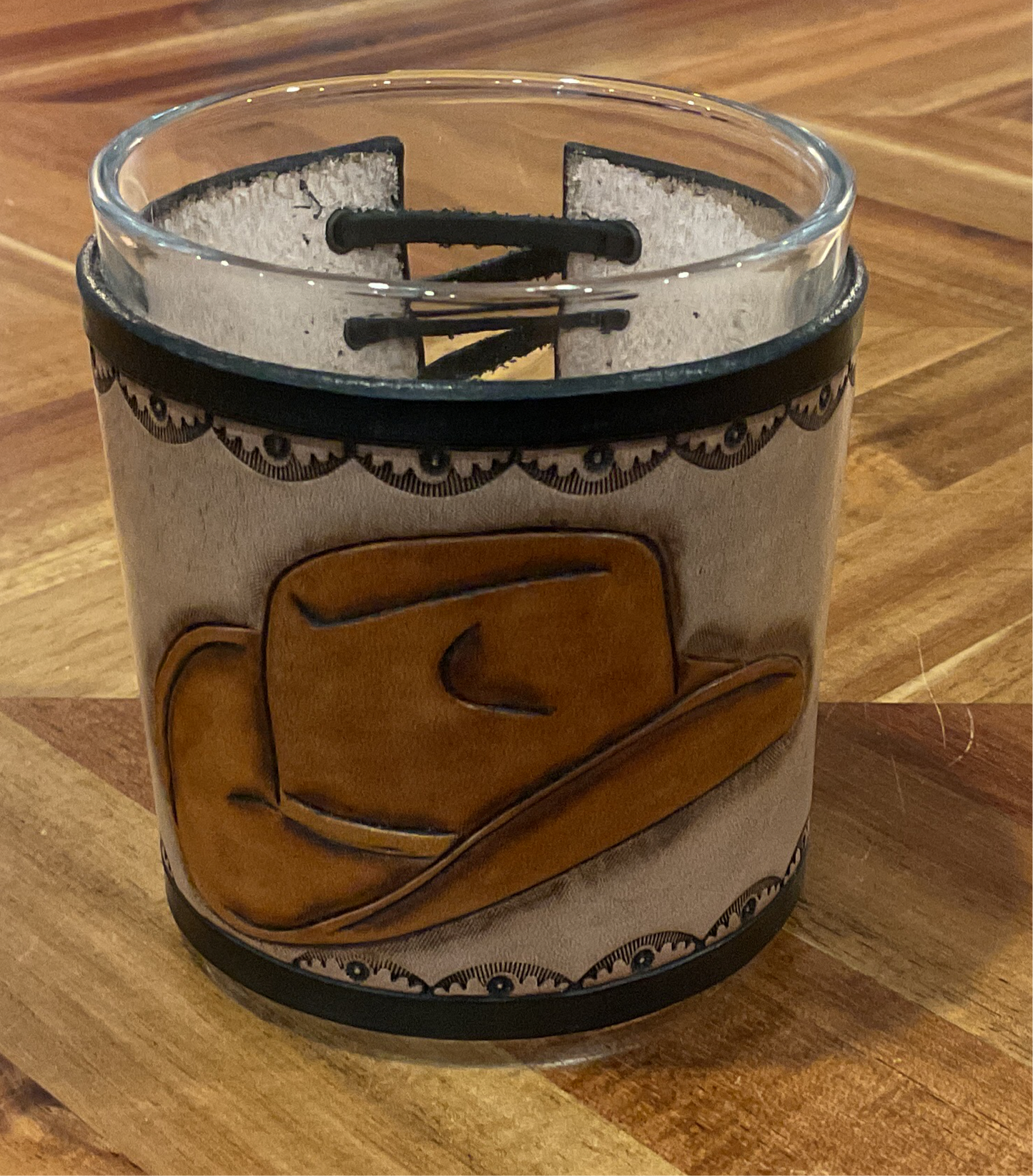 Leather Wrapped Bourbon Glasses