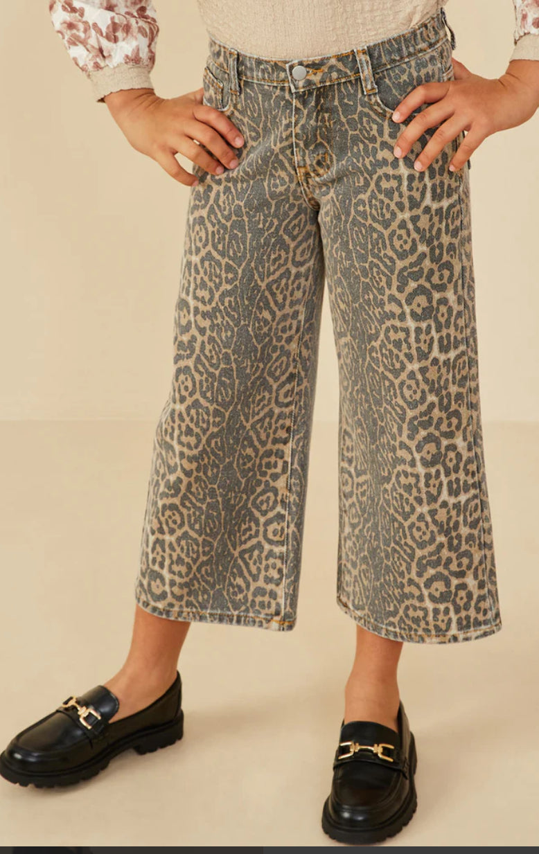 Girls Leopard Denim