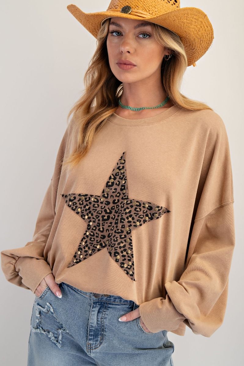Leopard Star Patch Top - Plus