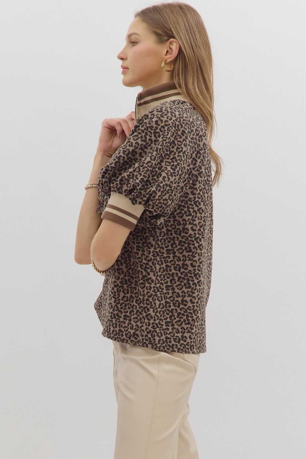 Mocha Leopard Top - Plus
