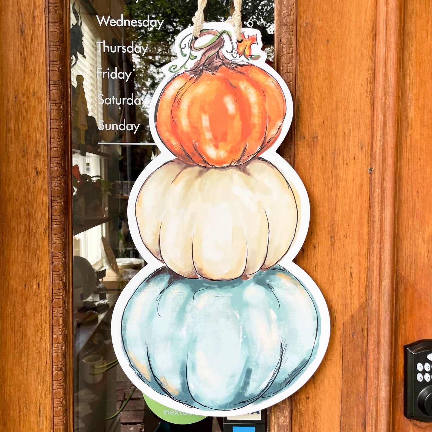 Snowman / Pumpkin Stack Double Sided Door Hanger