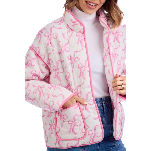 Mudpie Bow Quilted Jacket
