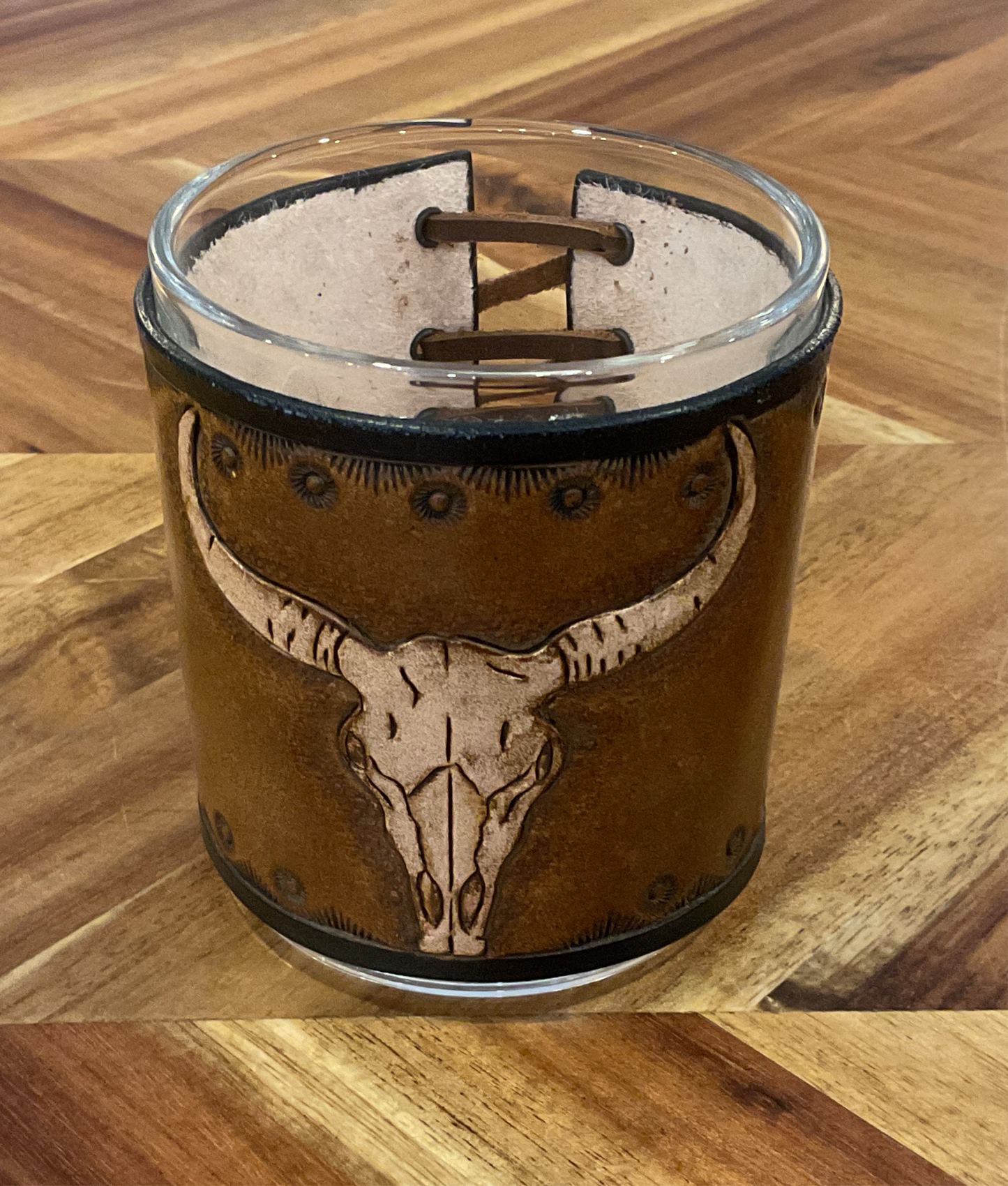 Leather Wrapped Bourbon Glasses