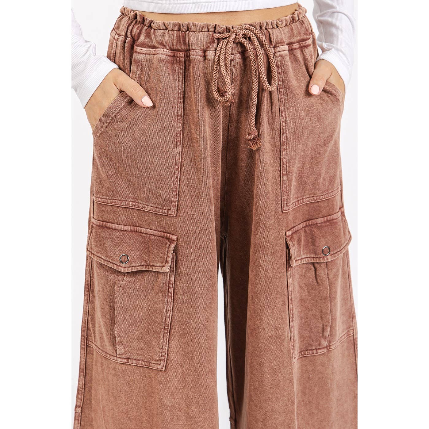 French Terry Knit Cargo Pants