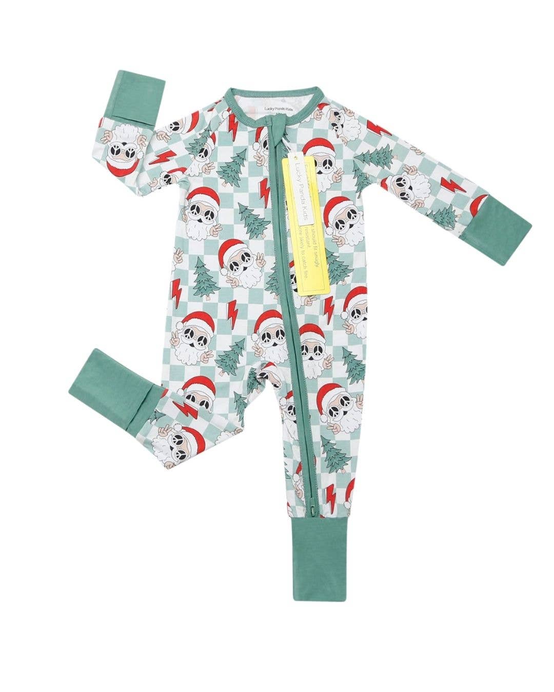 Checkered Peace Santa Bamboo Jammies