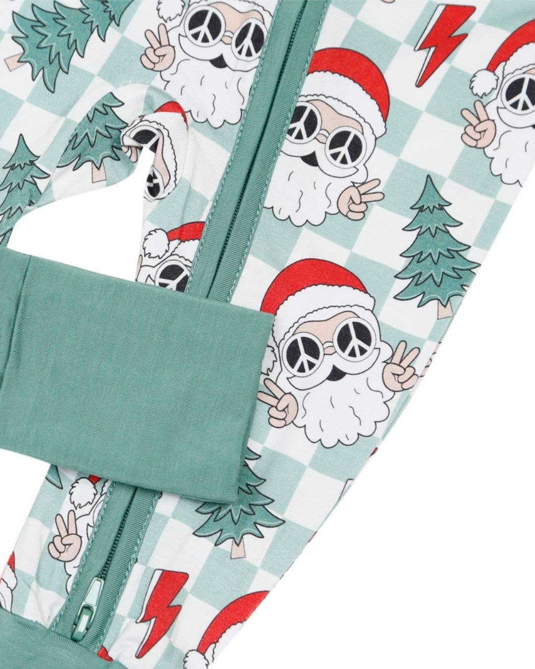 Checkered Peace Santa Bamboo Jammies