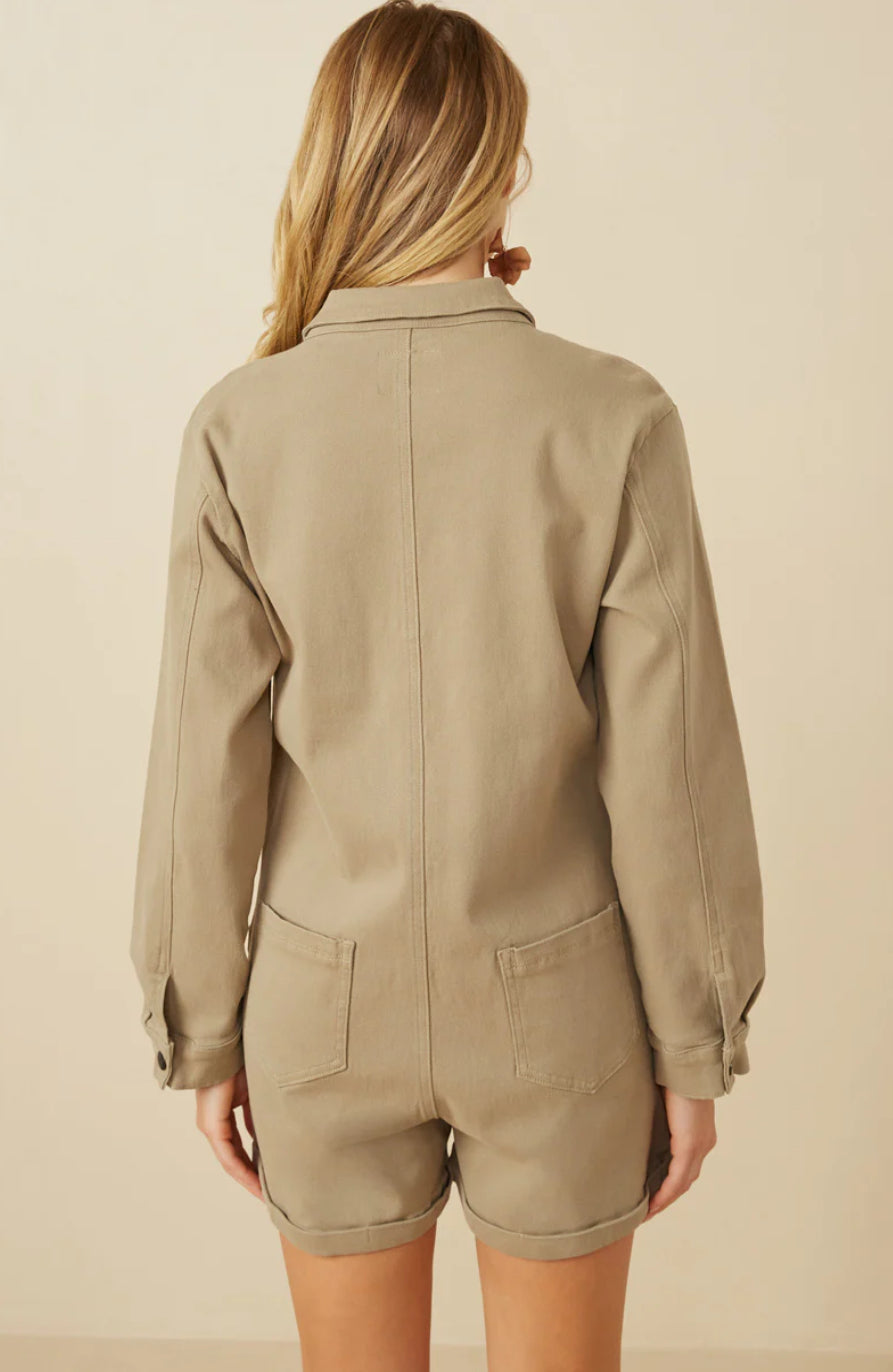 Button Up Cargo Romper