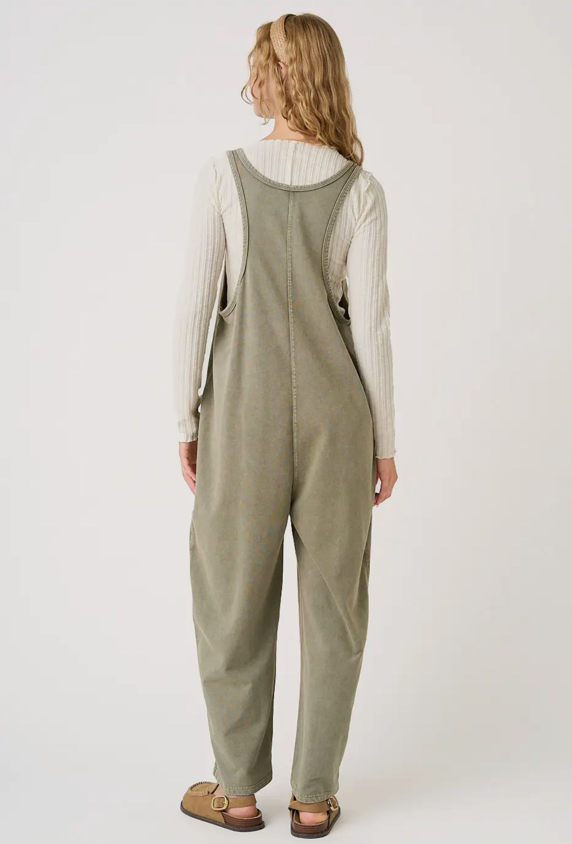 Mineral Wash Olive Jumpsuit