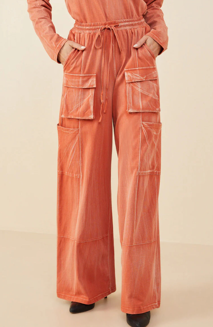 Washed Cargo Pocket Pants