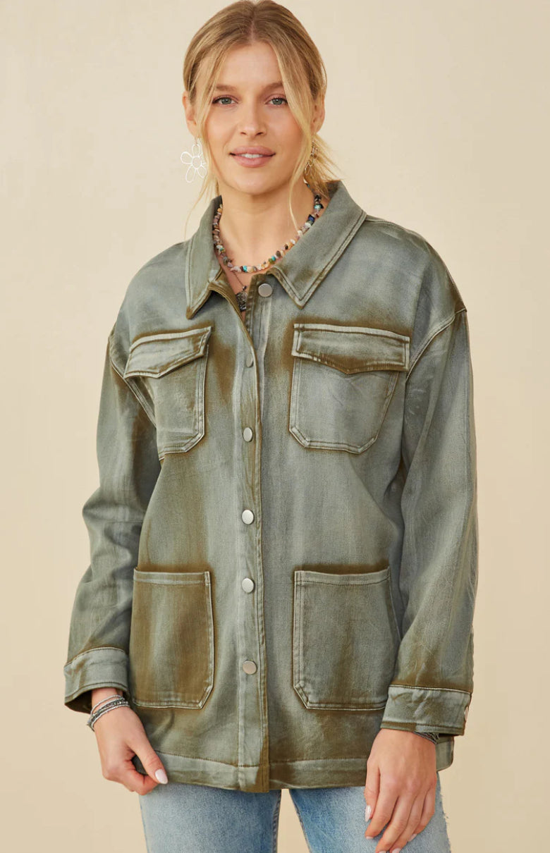 Washed Patch Pocket Jacket