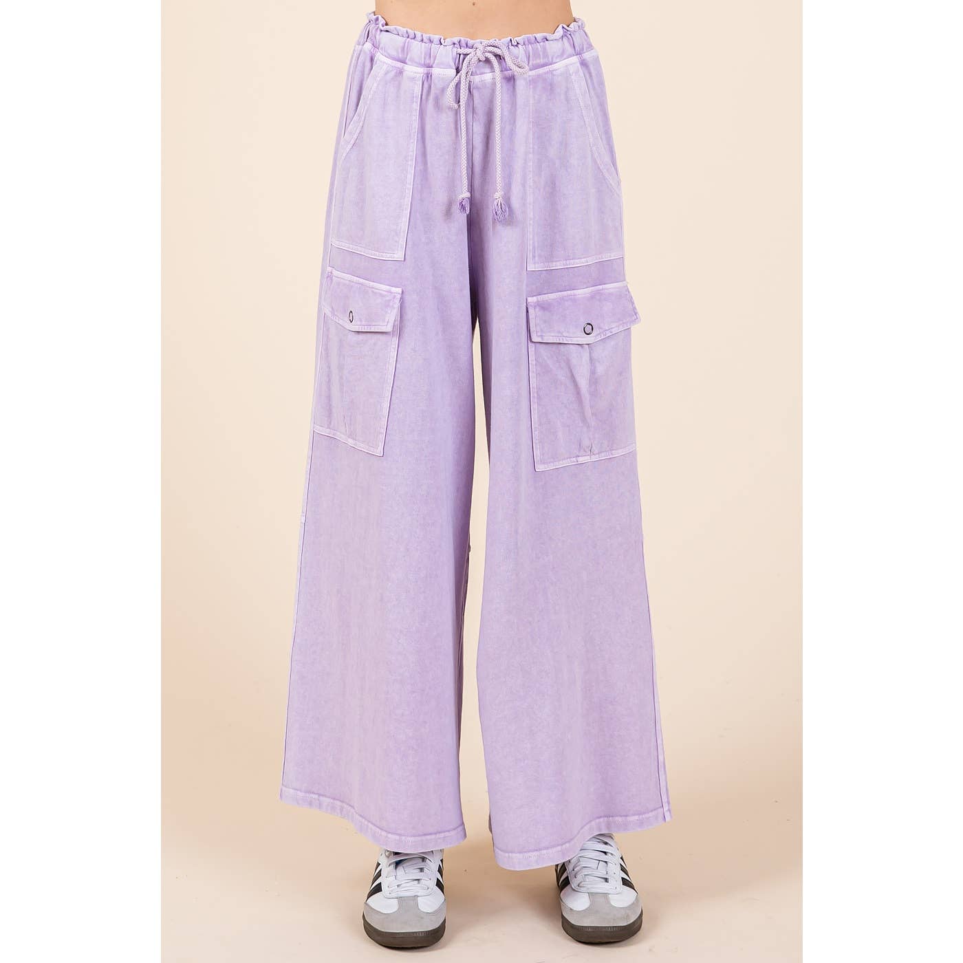 French Terry Knit Cargo Pants