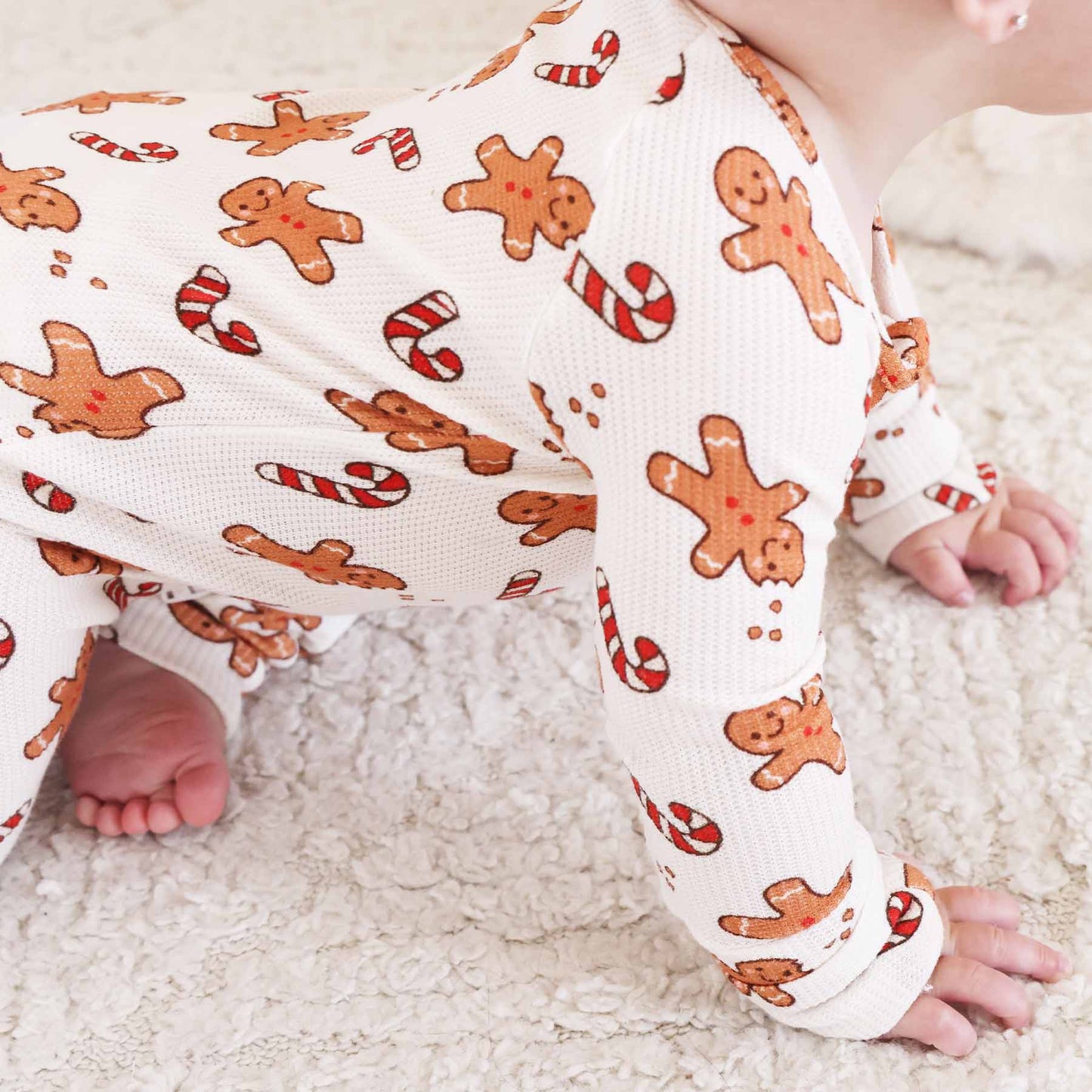 Sleigh Ride Sweets Bamboo Waffle Convertible Zip Romper